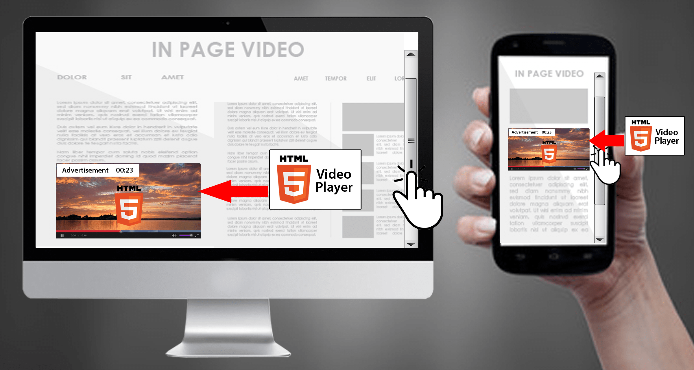 Inline video ad with Html5 player