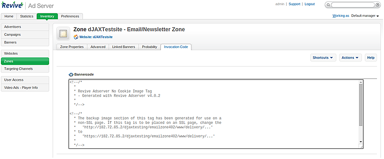 Multiple Email ads zone for revive adserver