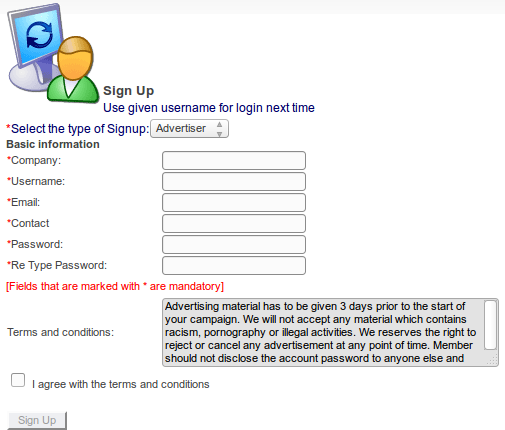 Self Signed User Authorization for Advertiser